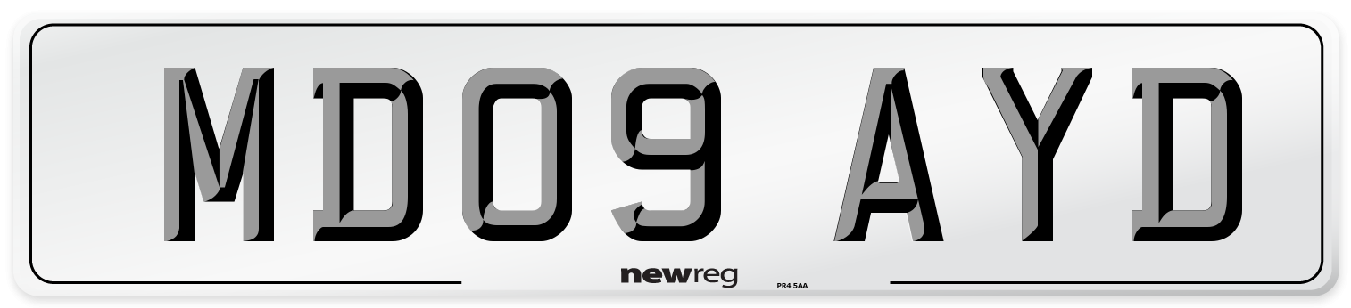 MD09 AYD Number Plate from New Reg